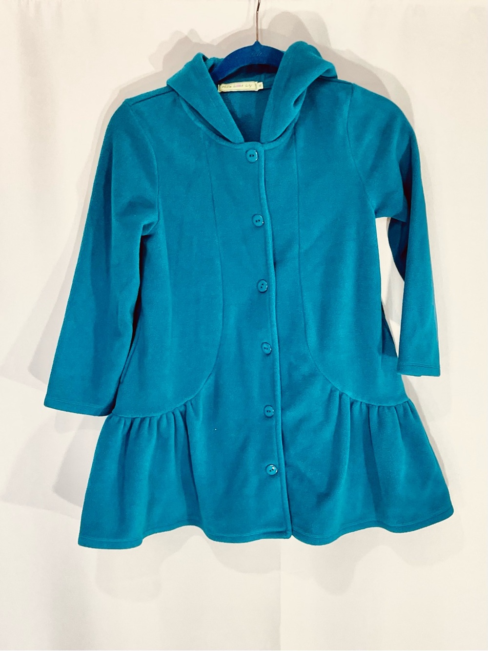Girls Millie Loves Lilly Teal Hooded Fleece Coat